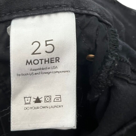 MOTHER Looker Ankle Fray Jeans Women’s Size 25 Black Guilty As Sin Cropped - Picture 11 of 12